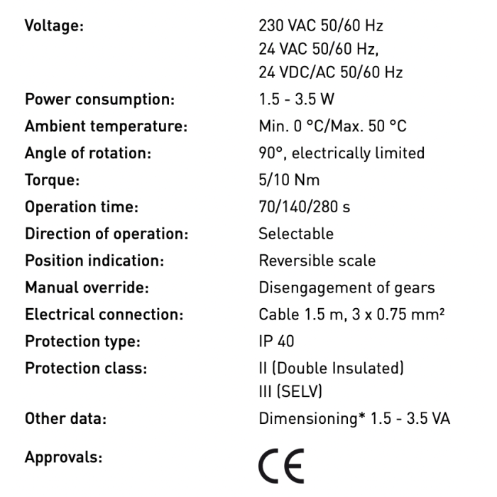 Pavara maisīšanas vārstam LK ARMATUR LK 950 24 V, 5 Nm