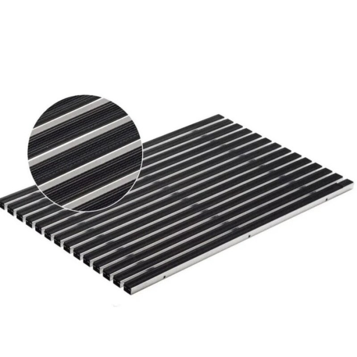 Apavu tīrīšanas paklājs ar gumijas joslām ACO Vario 600 x 400 mm, melns