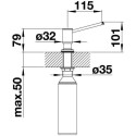 Ziepes dozators BLANCO Livia, satīna-zelta, 526698