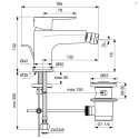 Bidet mixer IDEAL STANDARD Cerafine O, black-matt, BC705XG