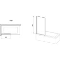 One-piece stationary bath screen RAVAK NVS1