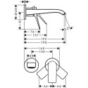 Potinkinis maisītājs izlietnei HANSGROHE Vivenis melnā matēta 19,2 cm, 75050670