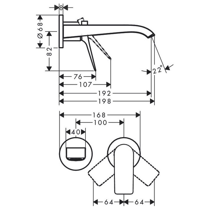 Built-in sink mixer HANSGROHE Vivenis white-matt 19.2 cm, 75050700