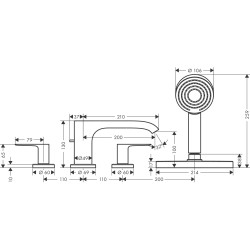 HANSGROHE Vivenis black-matt bath mixer, 75444670