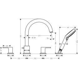 Vannas jaucējkrāns HANSGROHE Vernis Shape hromēts, 71459000
