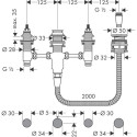 Комплект для установки смесителя для ванны с 4 отверстиями HANSGROHE 13244180