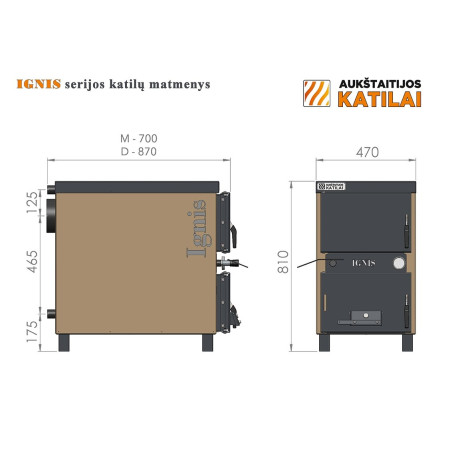 Cietā kurināmā katls-virtuve AUKŠTAITIJAS KATILAI 15 kW, D