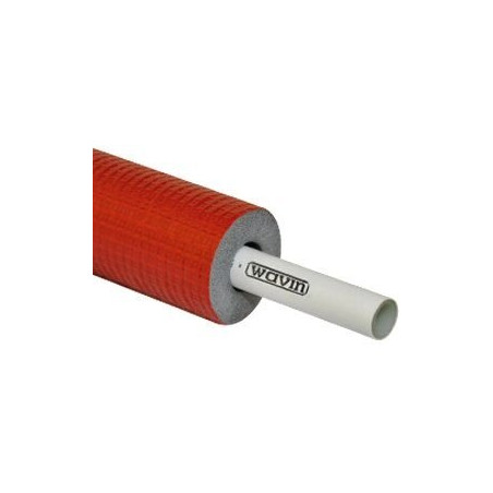 Daudzslāņu caurule ar siltumizolāciju (sarkana) WAVIN PE-Xc/AL/PE-HD 16 x 2.0 mm (50 m)