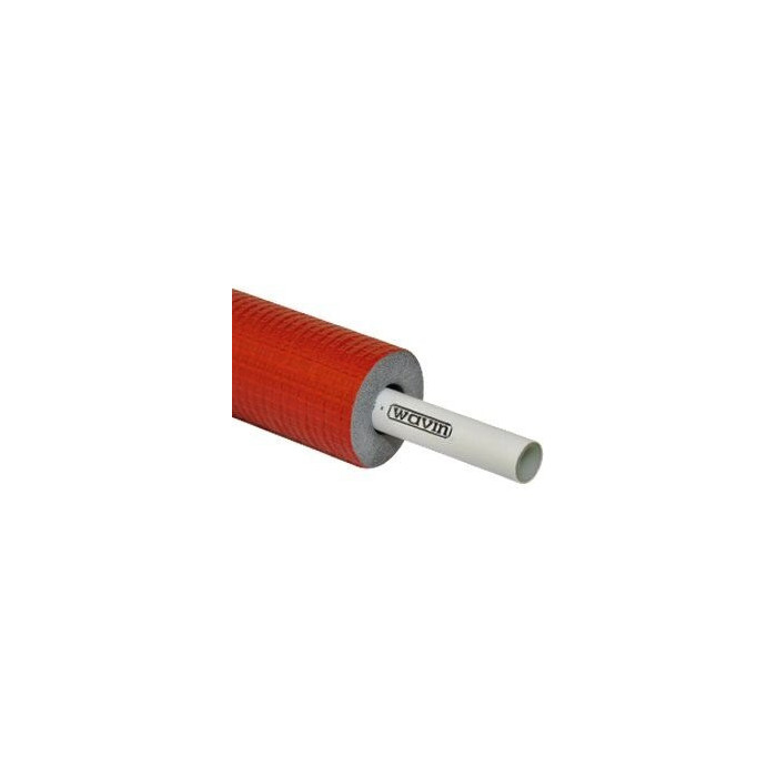 Daudzslāņu caurule ar siltumizolāciju (sarkana) WAVIN PE-Xc/AL/PE-HD 25 x 2.5 mm (25 m)