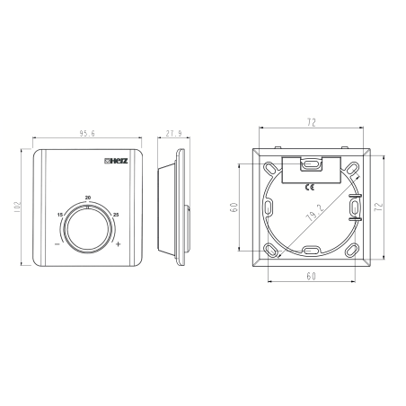 Built-in room thermostats HERZ