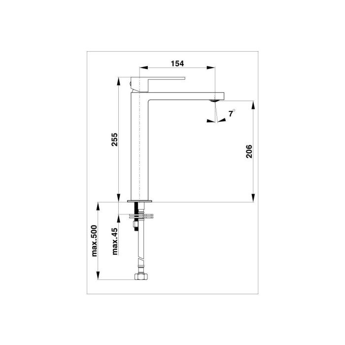 HERZ high faucet 206 mm, black-matte, UH00058B