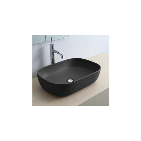 Mazgājamais trauks SCARABEO Glam 560 x 390 mm, melns-matēts
