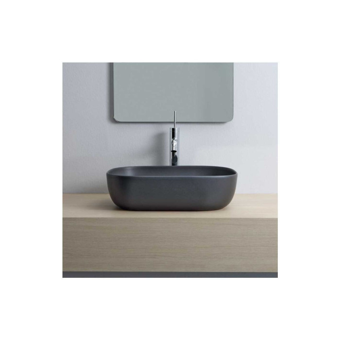 Mazgājamais trauks SCARABEO Glam 560 x 390 mm, melns-matēts