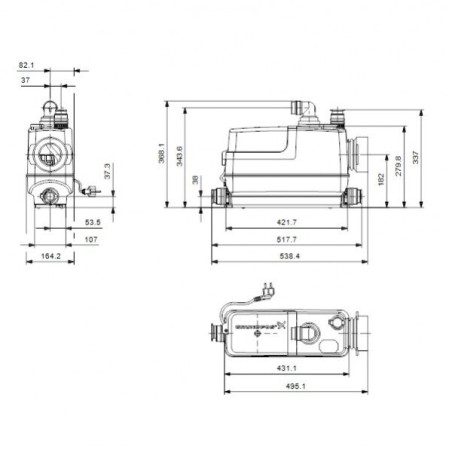 Sewage removal station - pump GRUNDFOS Sololift2 CWC-3