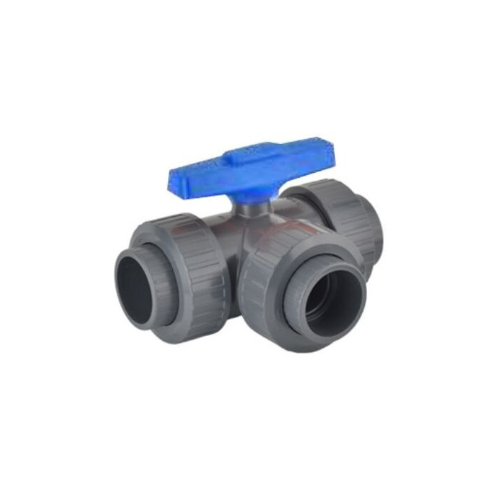 Rūtainā vārsta T formas PVC-U PİMTAŞ 63 mm (PN16), ūdensizturīgs