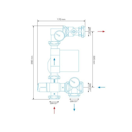 AFRISO underfloor heating mixing unit