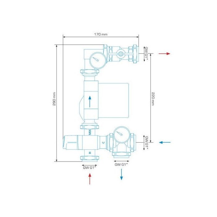 AFRISO underfloor heating mixing unit