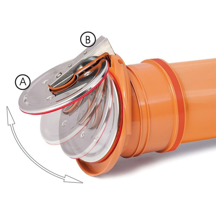 Sewer discharge valve/cap DN 110