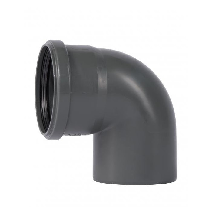 WAVIN Optima 110 x 90° internal sewage elbow, gray
