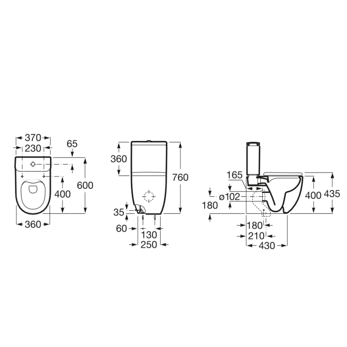 Uzstādāms vienība ROCA Meridian Compact Rimless