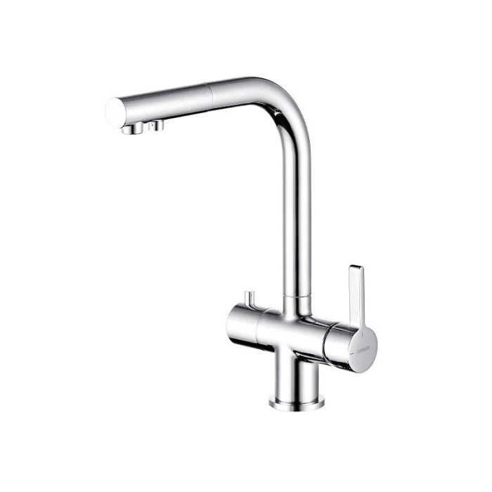 Kitchen (sink) faucet with a pull-out hose and drinking water function