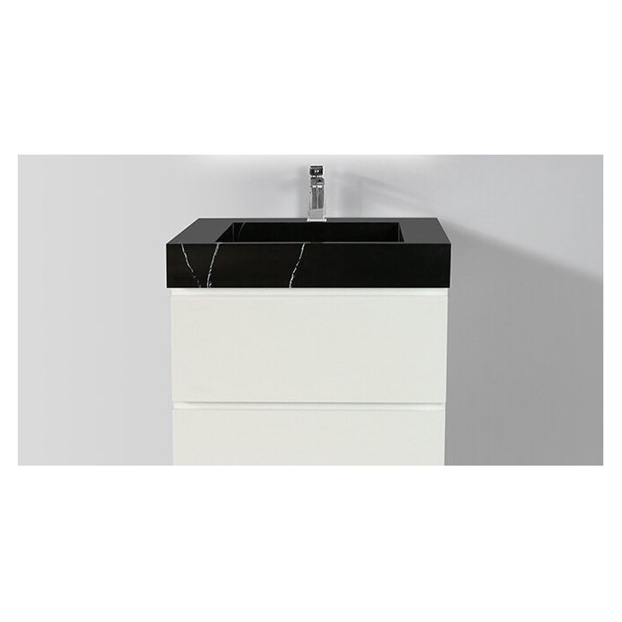 Sink mounted on the VITRAZ 610 x 559 mm furniture, black marble