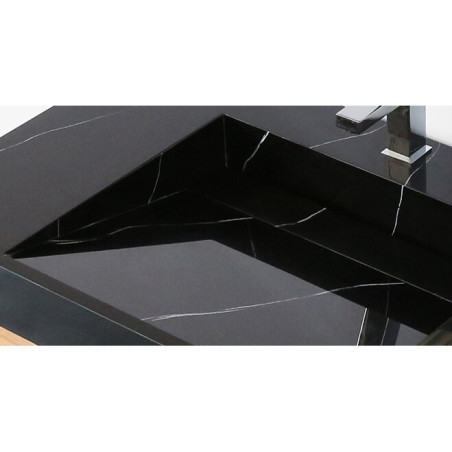 Izlietne uzstādāma uz mēbeļu VITRAZ 914 x 559 mm, melnā marmora