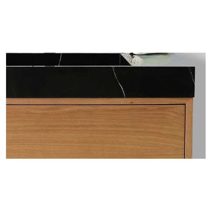 Izlietne uzstādāma uz mēbeļu VITRAZ 914 x 559 mm, melnā marmora