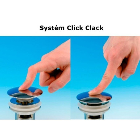 Bottom valve Click Clack with ceramic head, with overflow
