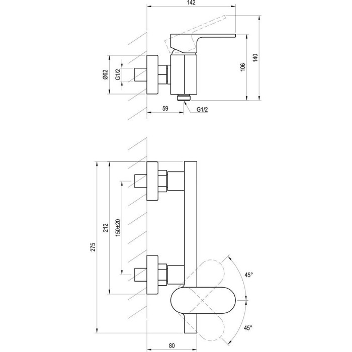 Shower mixer RAVAK Chrome
