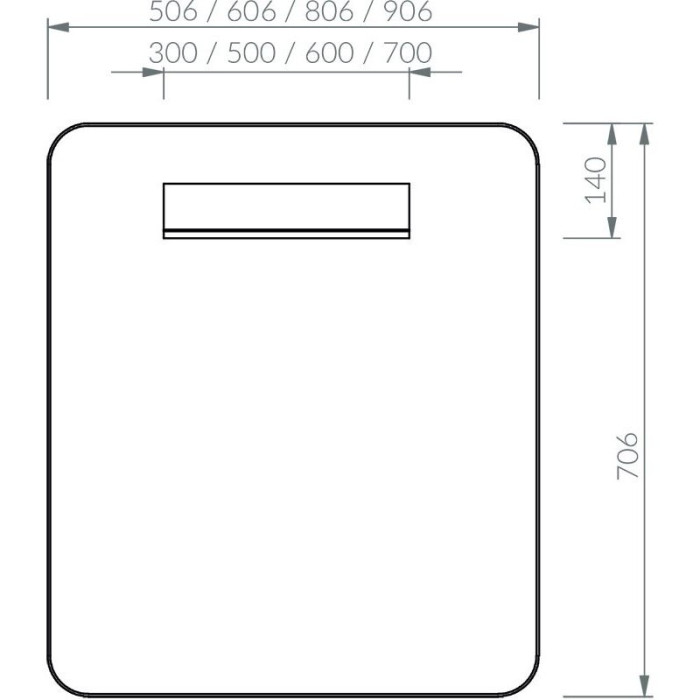 Spogulis RAVAK STRIP I 600x700 melns LED apgaismojums