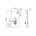 Стенка с встраиваемой рамой LUXURY 3 в 1, белое стекло, для подвесного унитаза