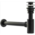 Luxury P1 universal sink siphon with Click Clack bottom valve, black matte