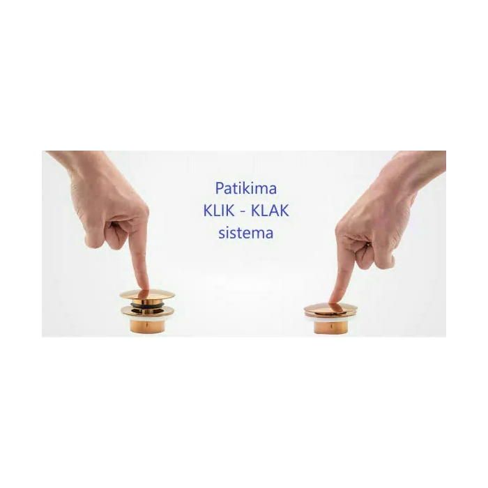 Izlietnes sifona apakšējā vārsta Click Clack komplekts LUXURY P1 universāls, melns-matēts