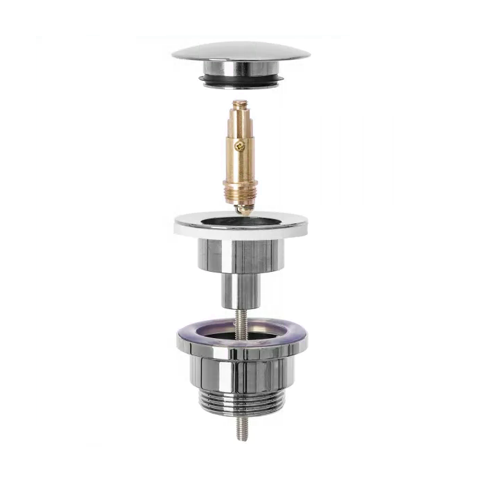 Luxury P1 universal Click Clack sink siphon set, chrome-plated