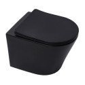 Hanging toilet SAT Infinitio Compact Rimless with Slim Slow close lid, black-matt