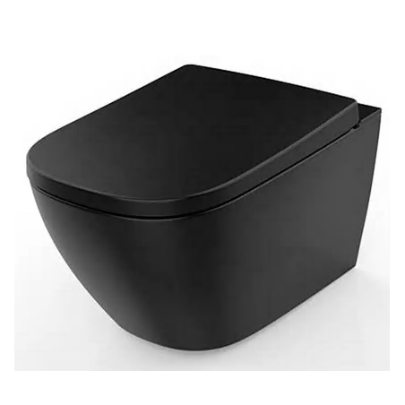 Hanging toilet with bidet function MEPA Rimless with seat and lid, black-matt