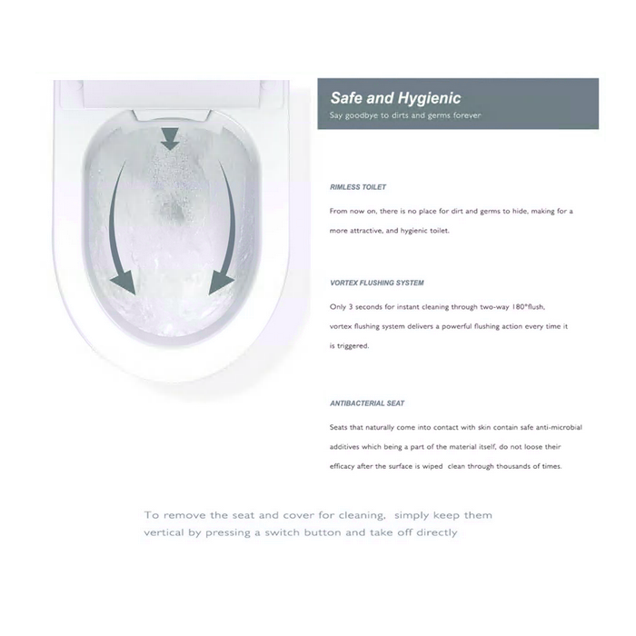 Hanging toilet with bidet function MEPA Rimless with seat and lid