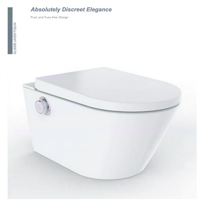 Hanging toilet with bidet function MEPA Rimless with seat and lid