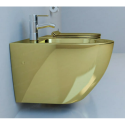 Suspended unit MEPA Rimless with seat and cover, glossy gold