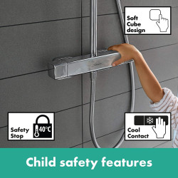 Termostatiska lietus duša sistēma HANSGROHE Croma E Showerpipe 280 1 jet, 27630000