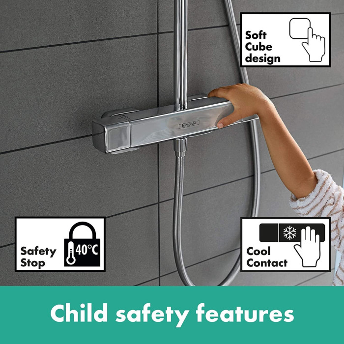 Termostatiska lietus duša sistēma HANSGROHE Croma E Showerpipe 280 1 jet, 27630000