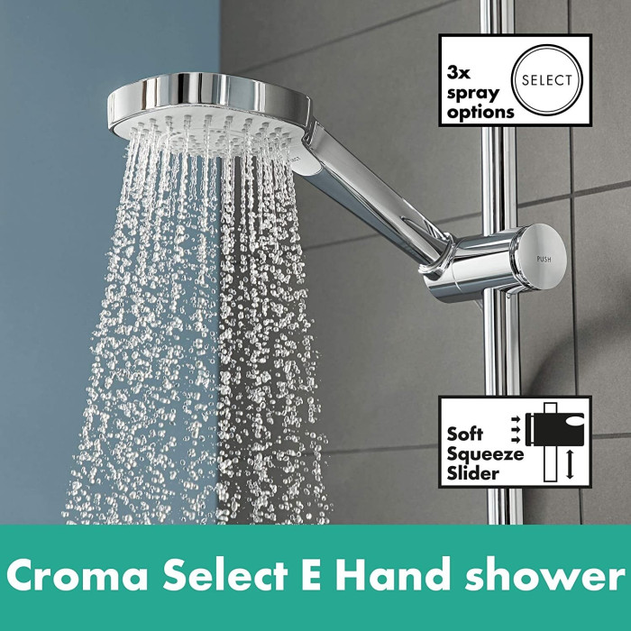 Термостатическая система дождевого душа HANSGROHE Croma E Showerpipe 280 1 jet, 27630000