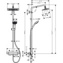 Термостатическая система дождевого душа HANSGROHE Croma E Showerpipe 280 1 jet, 27630000