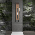 Nerūsējošā tērauda dušas paneļa MEPAshower Wood 718 ar termostatu.