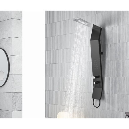 Shower panel MEPAshower Black-Al 717 with thermostatic mixer