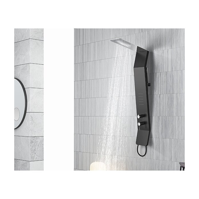 Shower panel MEPAshower Black-Al 717 with thermostatic mixer