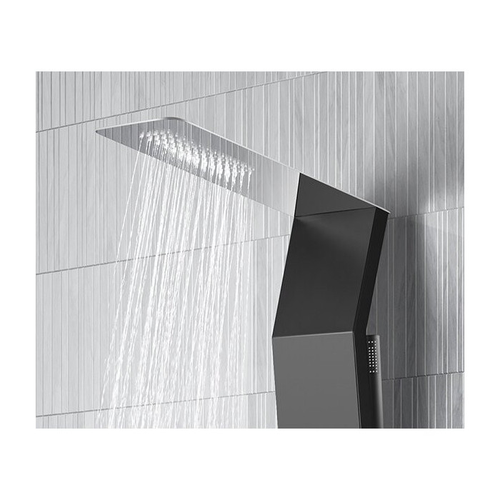 Shower panel MEPAshower Black-Al 717 with thermostatic mixer