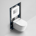 Hanging toilet with bidet function Rimless with seat and lid
