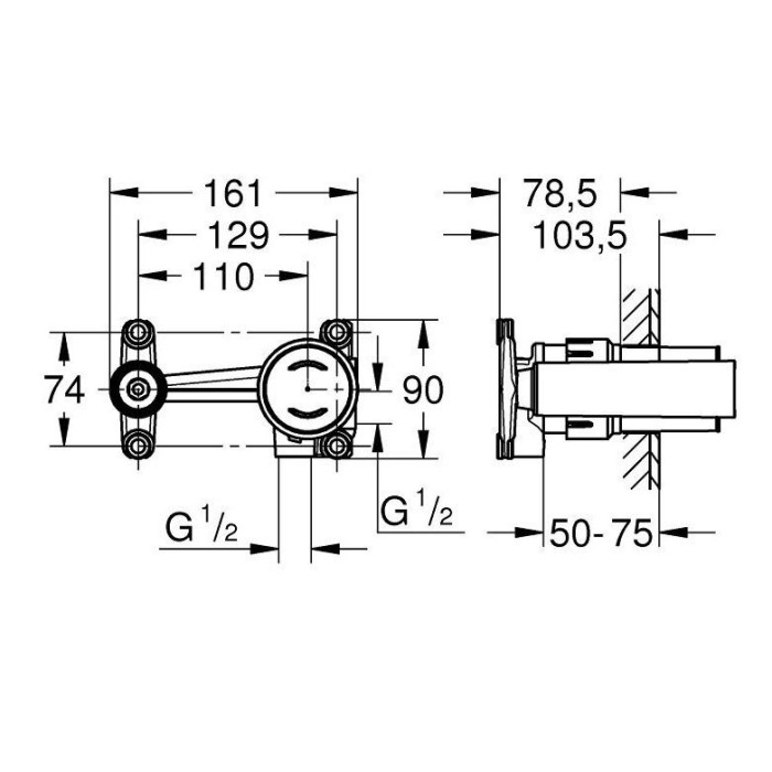 Потенциальная часть смесителя GROHE, 23429000
